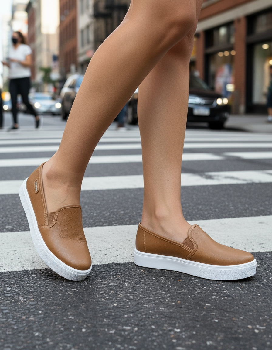 Tênis Slip Moleca-Caramelo