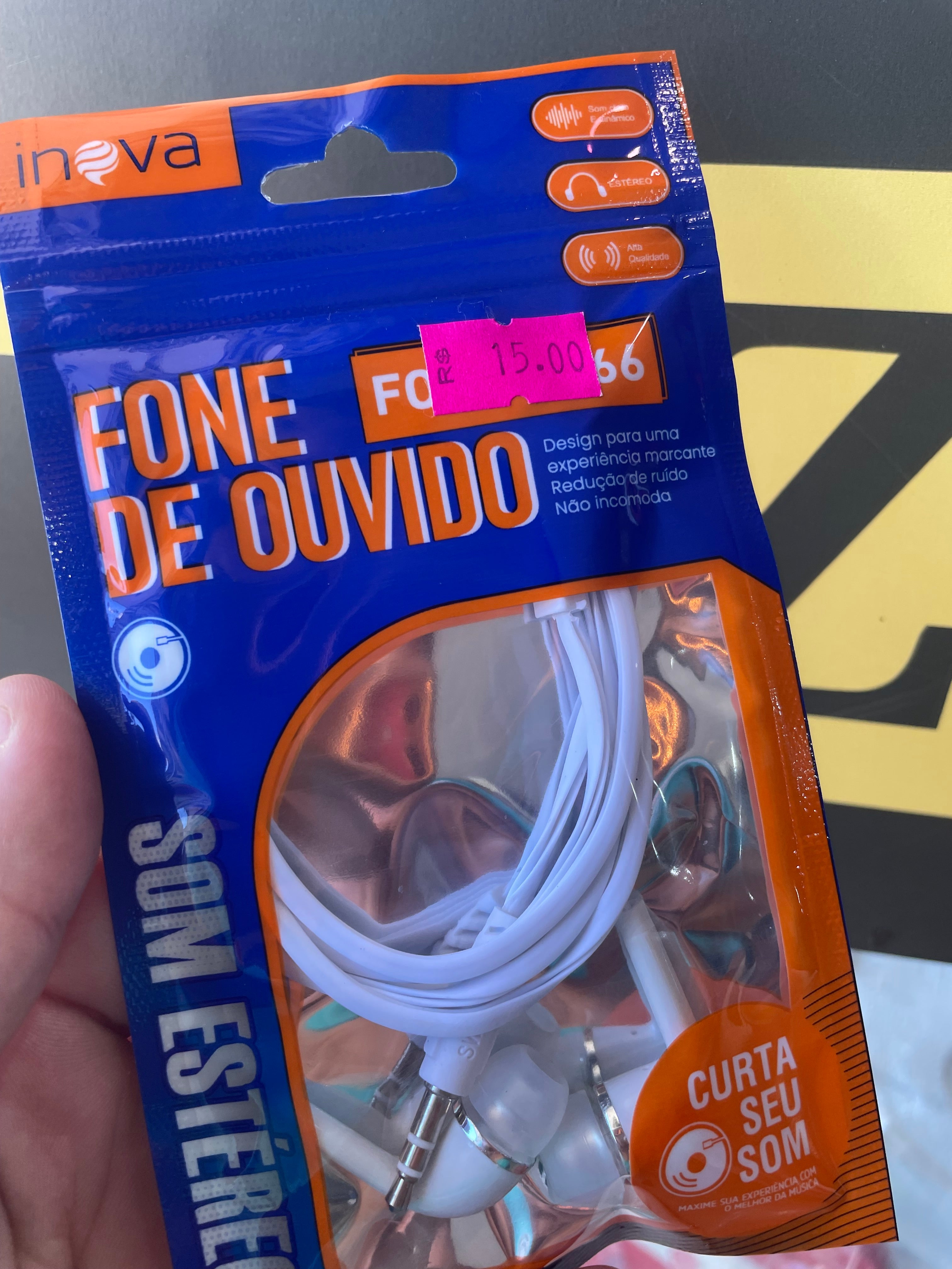 Fone de Ouvido Inova - Som Estéreo com Microfone