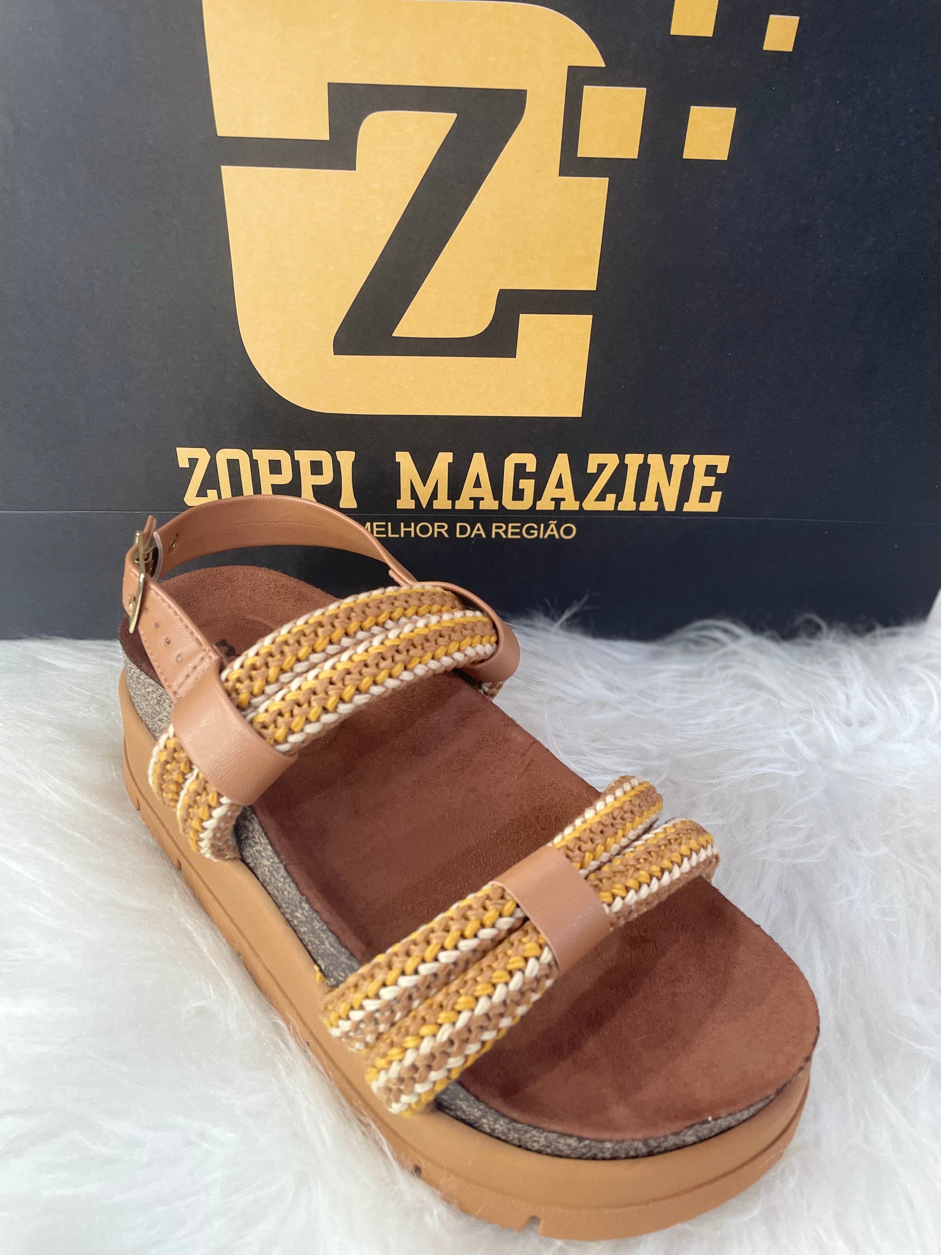 Sandália Papete Feminina Moleca – Plataforma com Tiras Trançadas Tons Terrosos