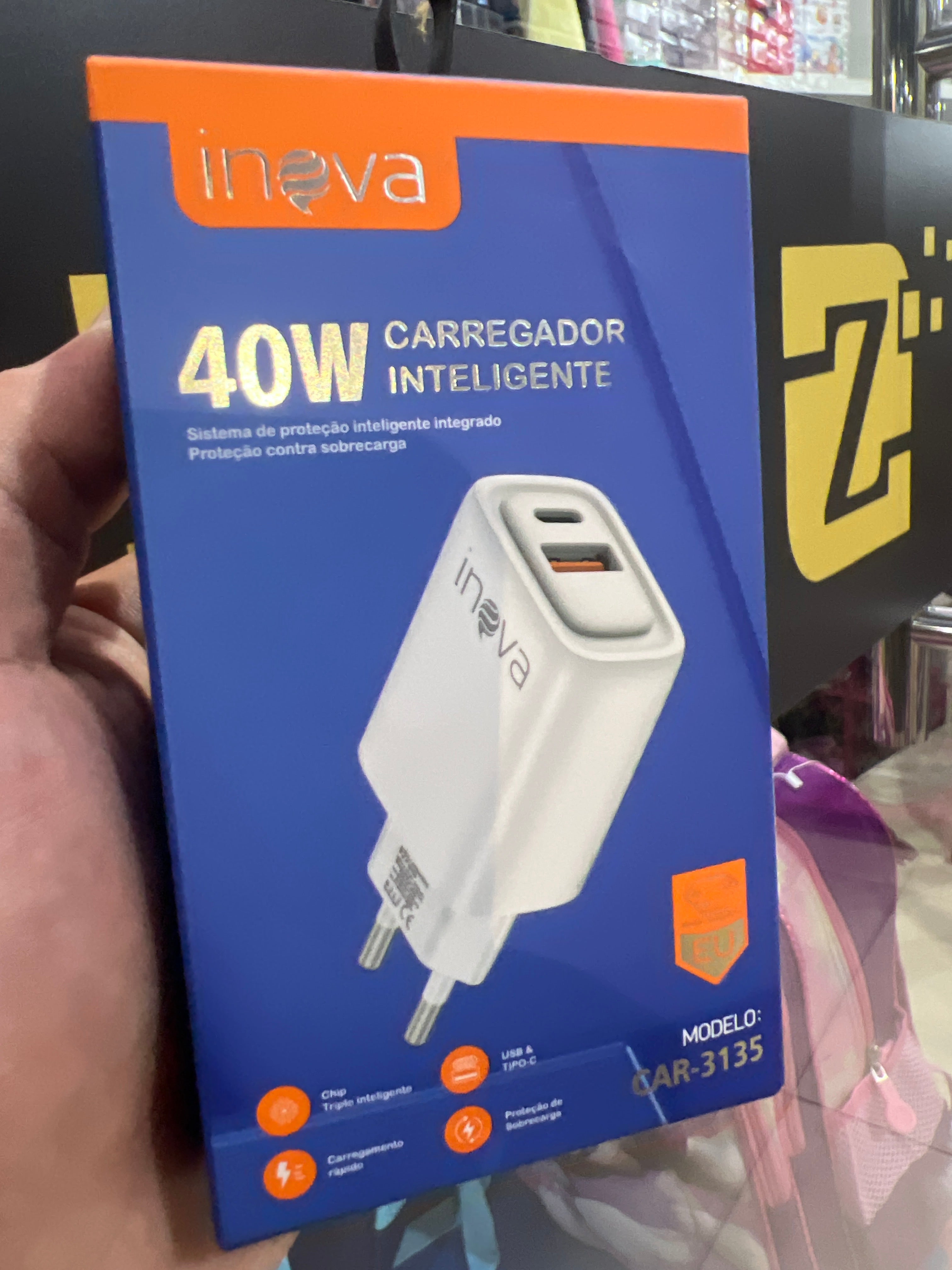CARREGADOR 40w USB & TIPO-C