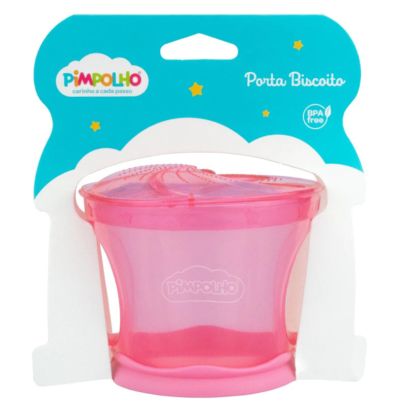 Porta Biscoito Pimpolho com Alças - Rosa e Azul