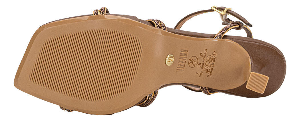 Sandália Vizzano Salto Médio Taça com Tiras em Glitter