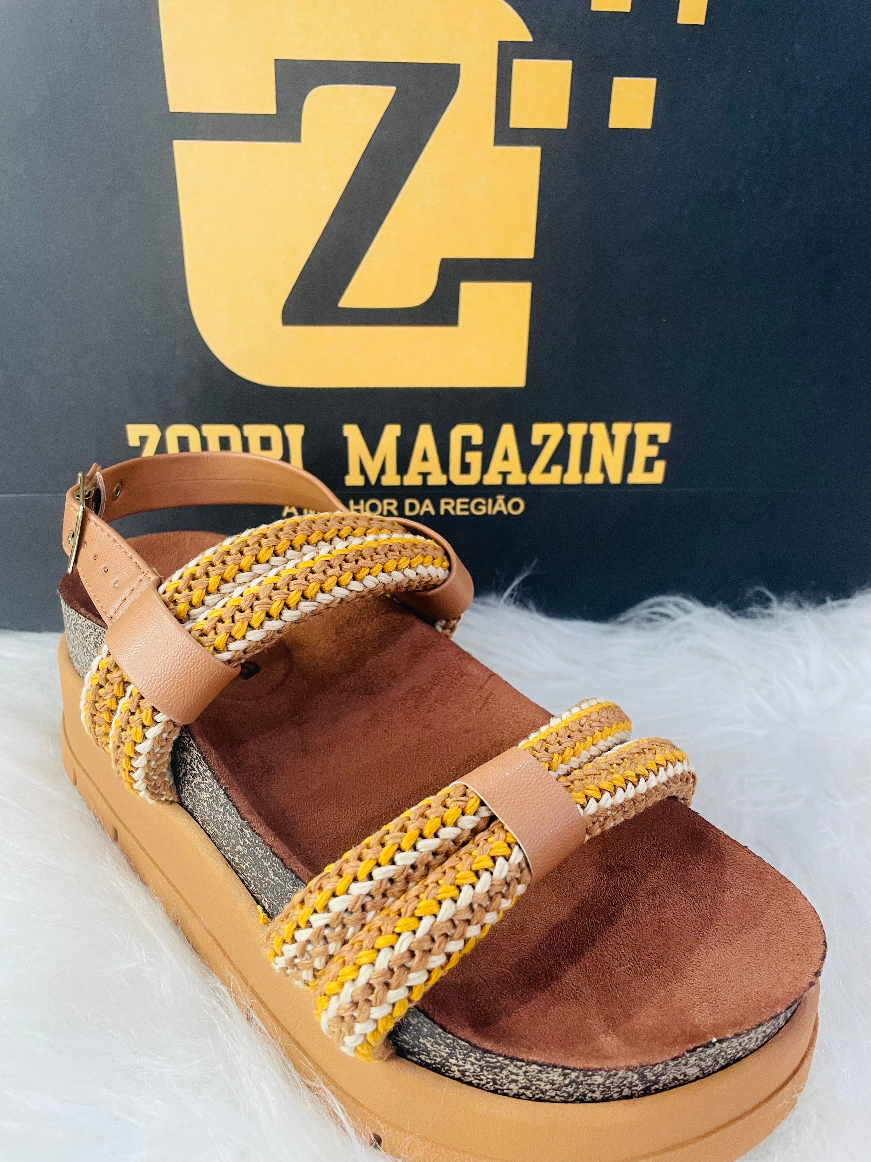 Sandália Papete Feminina Moleca – Plataforma com Tiras Trançadas Tons Terrosos