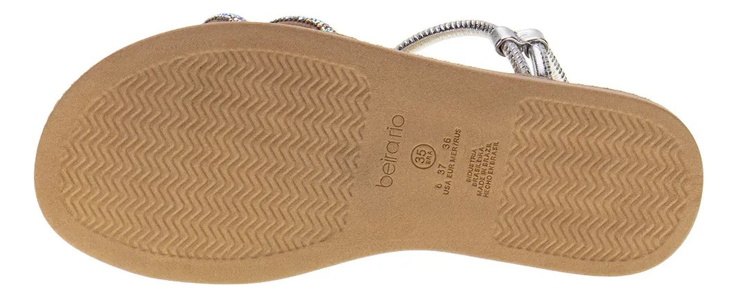 Sandália Beira Rio Glam com Strass Furta-cor.