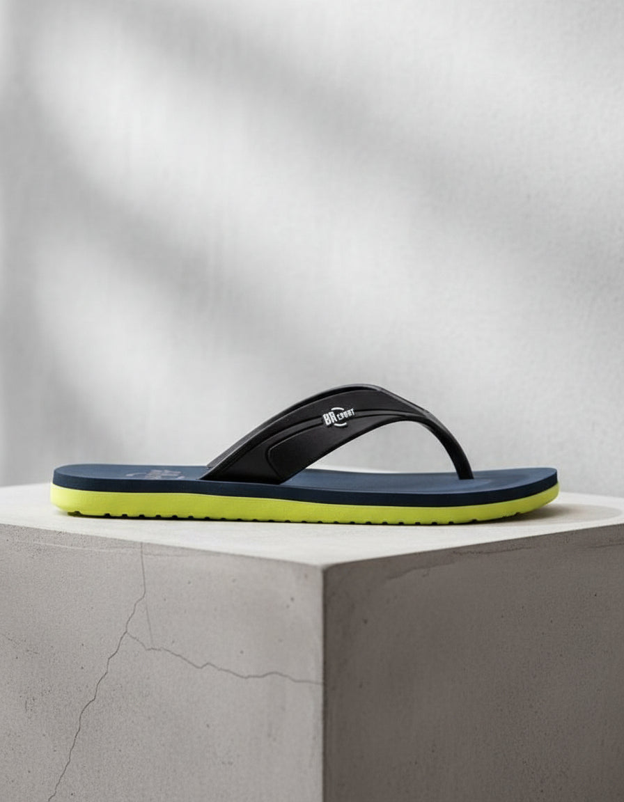 Chinelo BR Sport Marinho e Neon:Estilo que se Destaca