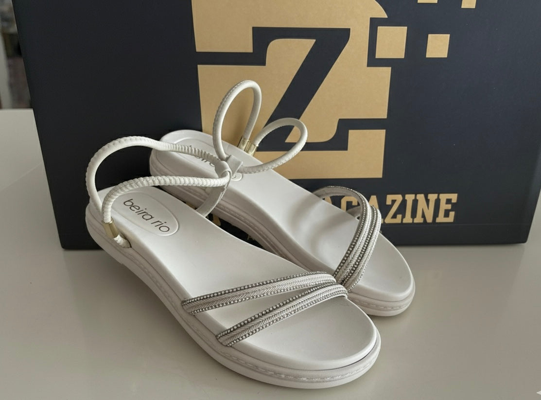 Sandália Beira Rio Strass-Com Brilho