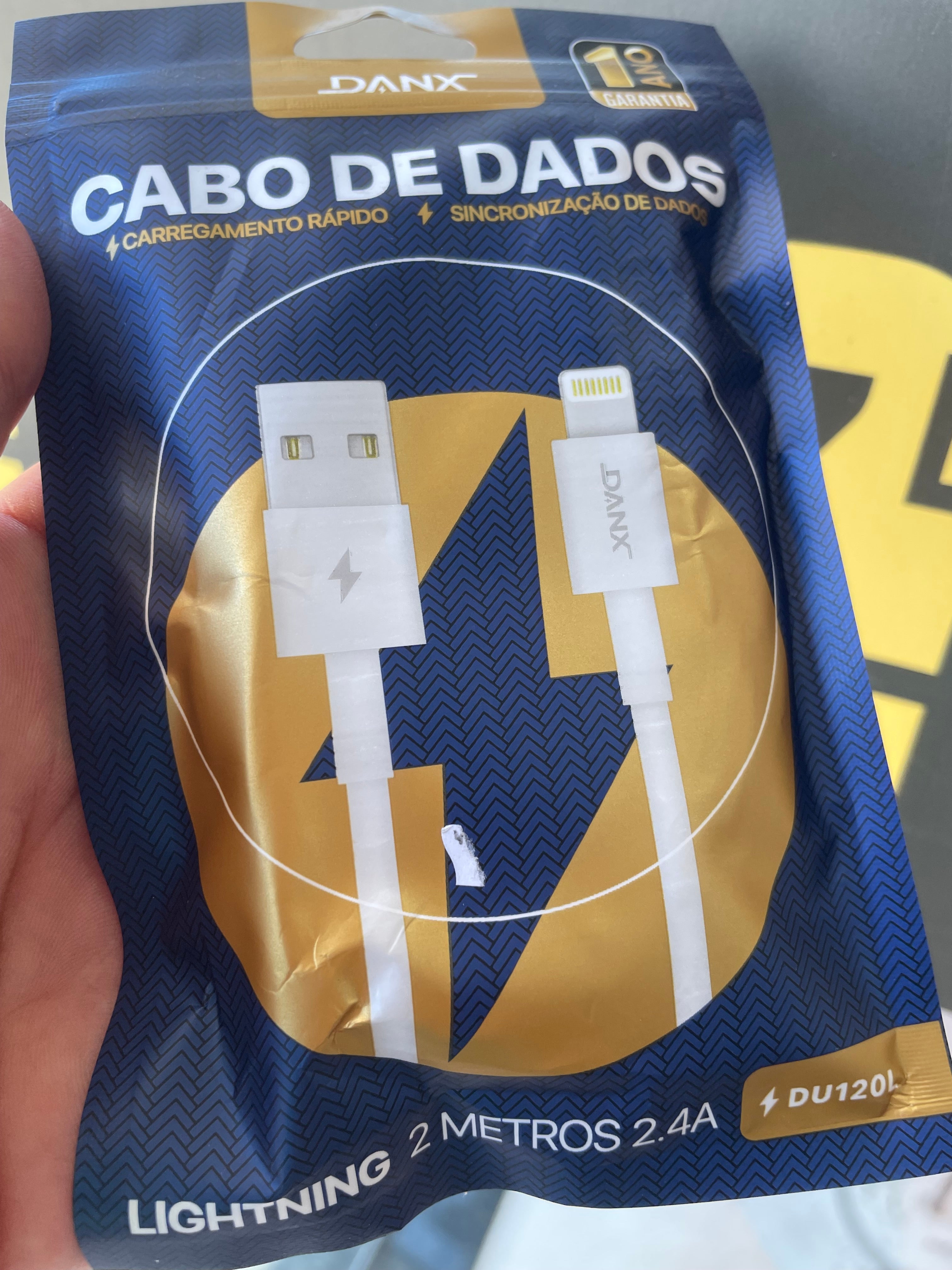 Cabo de Dados Lightning DANX DU120L – 2 Metros | 2.4A