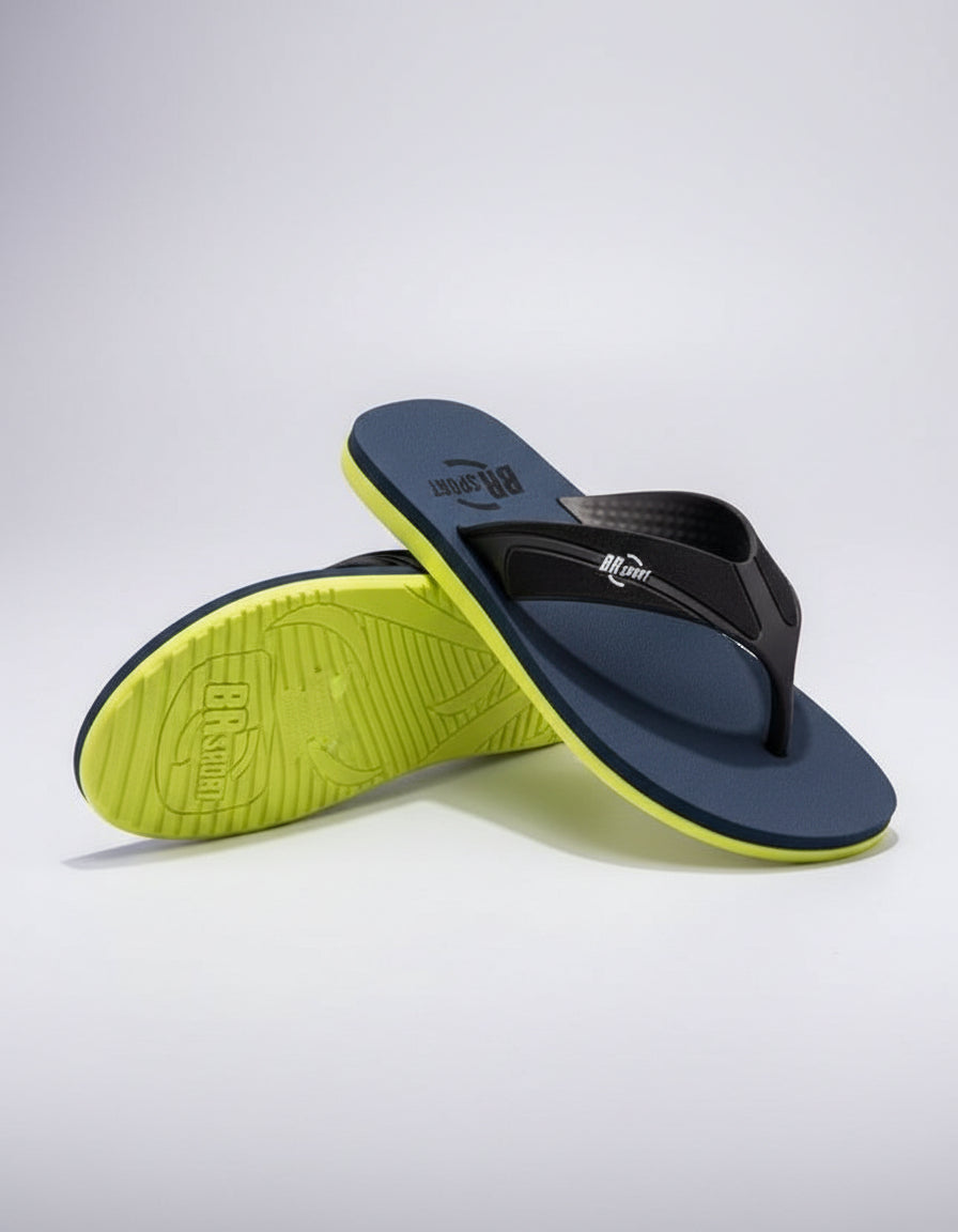 Chinelo BR Sport Marinho e Neon:Estilo que se Destaca