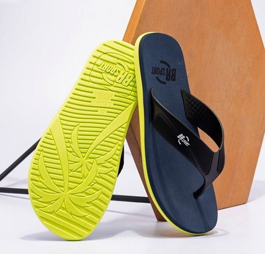 Chinelo BR Sport Marinho e Neon:Estilo que se Destaca