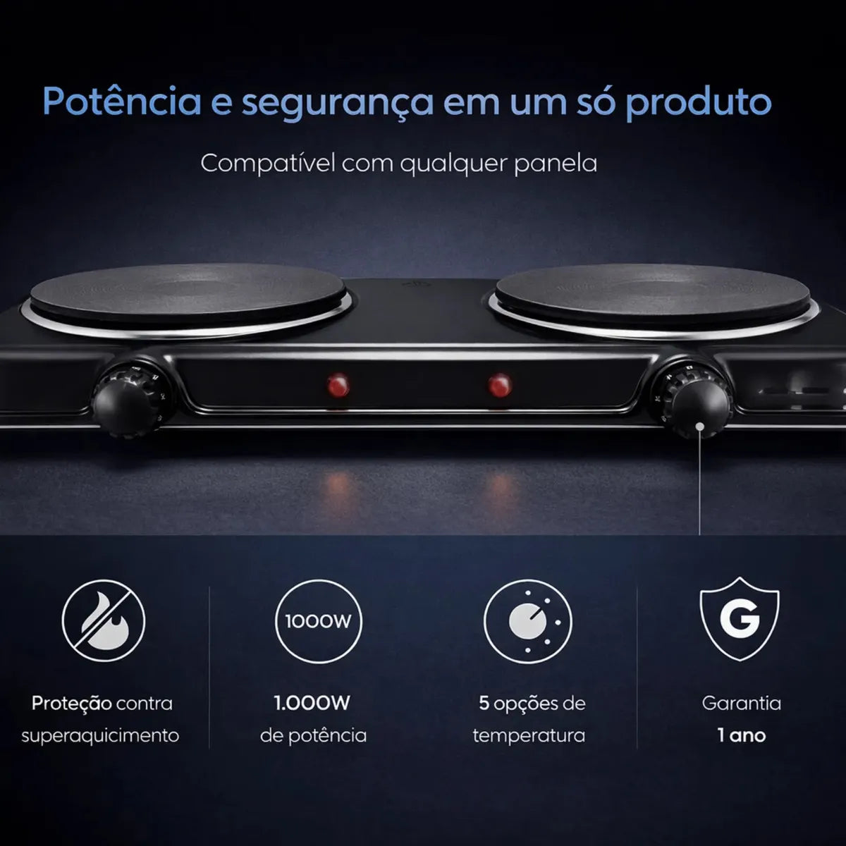 Fogão Elétrico de Mesa Elgin – Praticidade e Potência (2 Bocas)