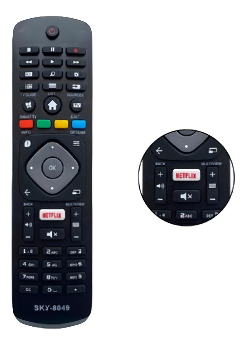 Controle Remoto Smart TV Compatível com Philips – SKY-8049