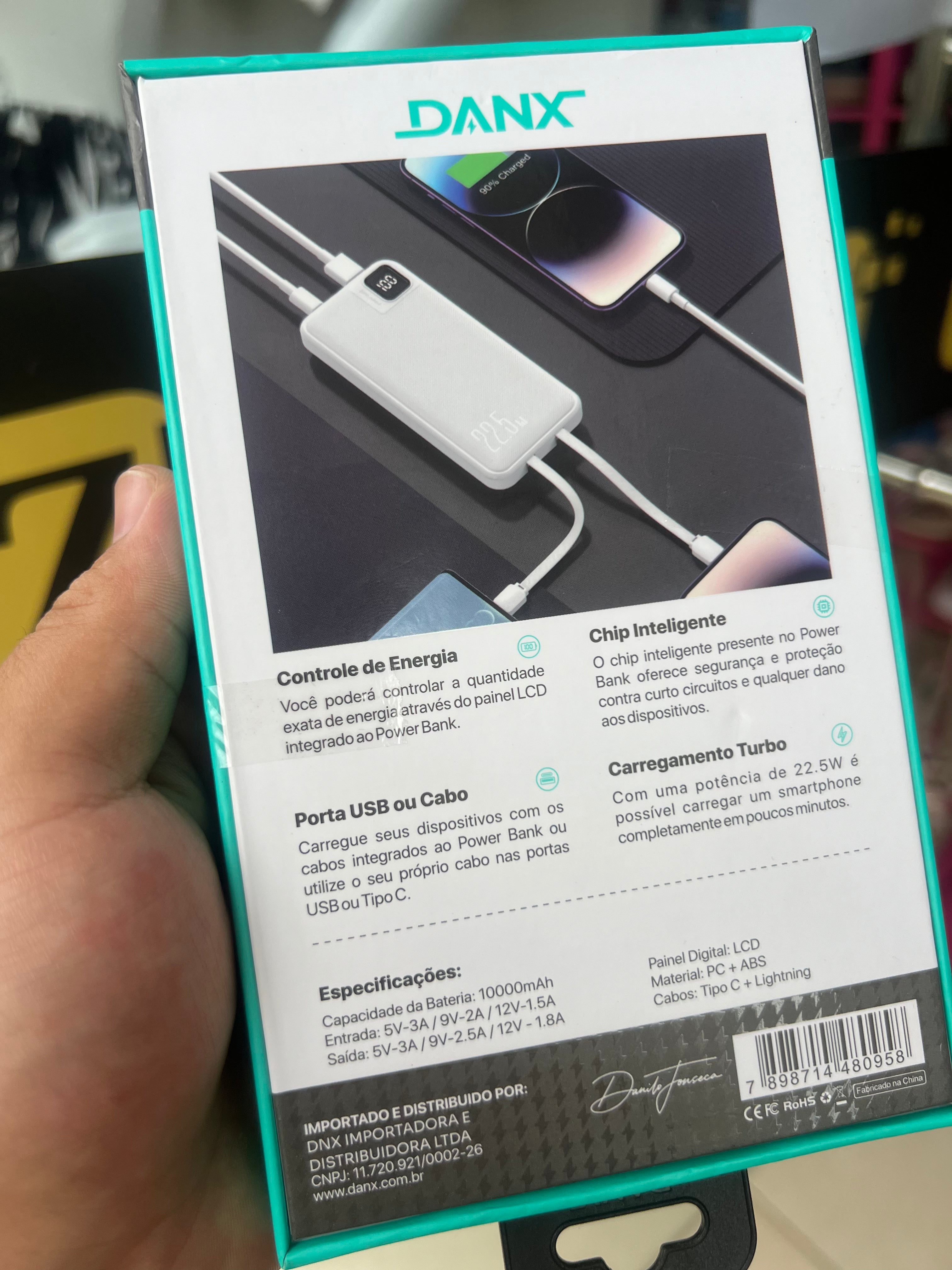 CARREGADOR POWER BANK TURBOU. USB, tipoC e IPhone