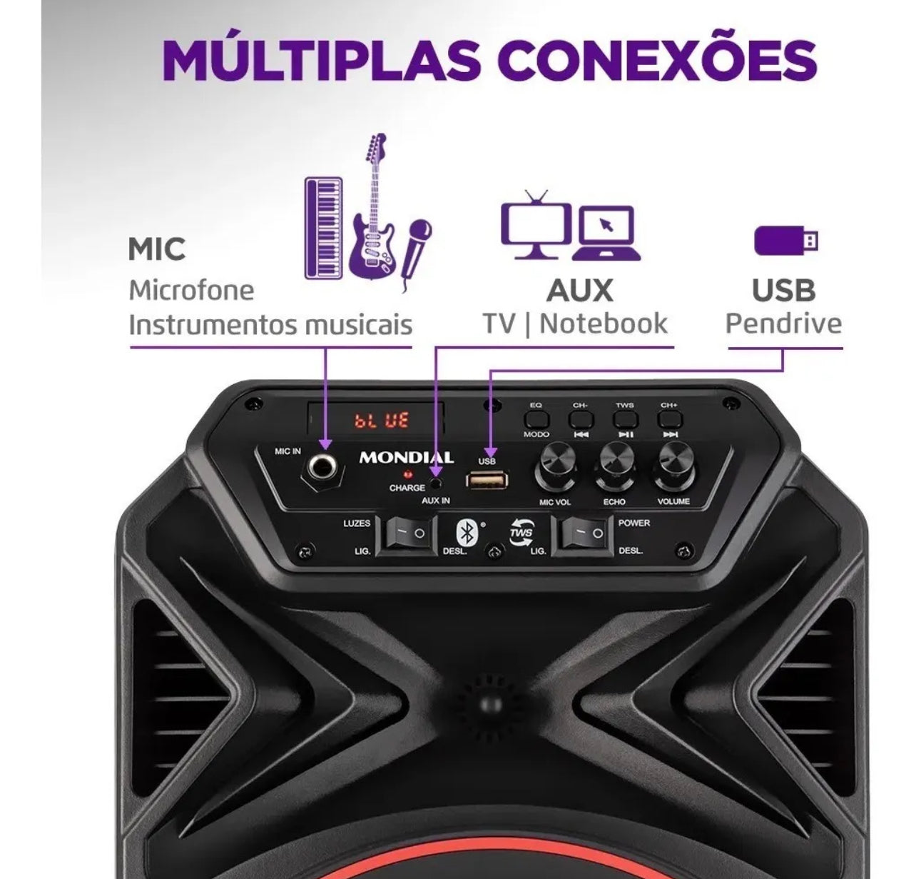Caixa De Som Amplificada Bluetooth