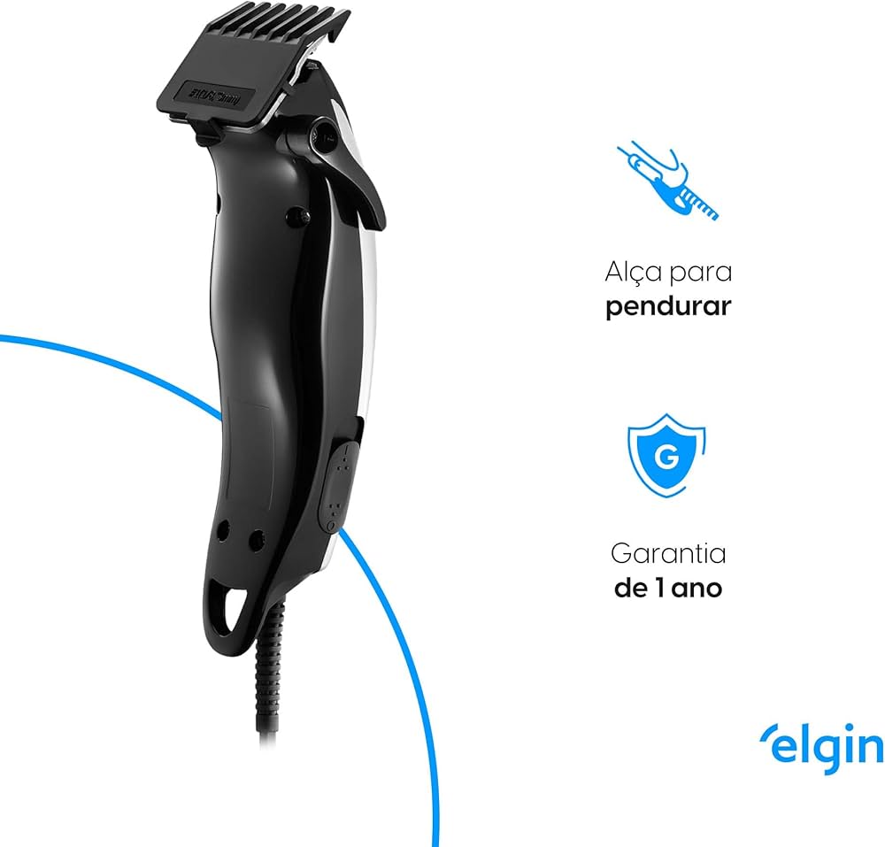 Cortador Aparador de Cabelo e Barba Studio Men Elgin com 8 acessórios Preto e Prata 110V