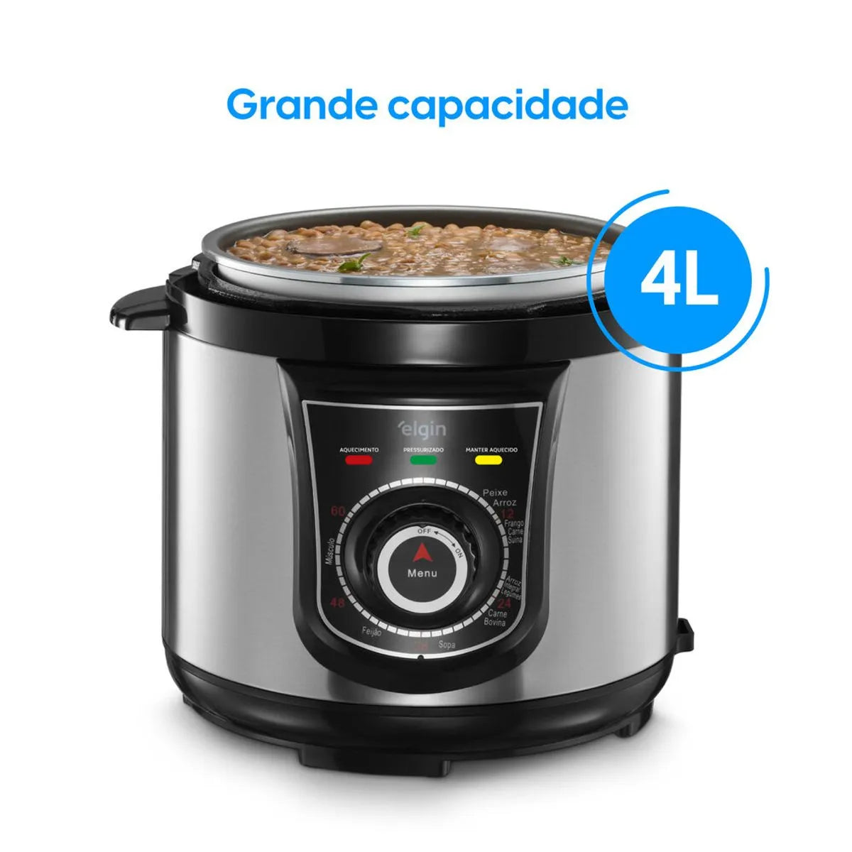 Panela de Pressão Elétrica - 10 Funções Timer Trava de Segurança 840W 110V