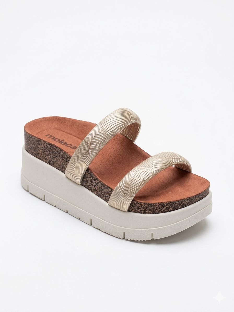 Tamanco Moleca Flatform Metalizado – Off White