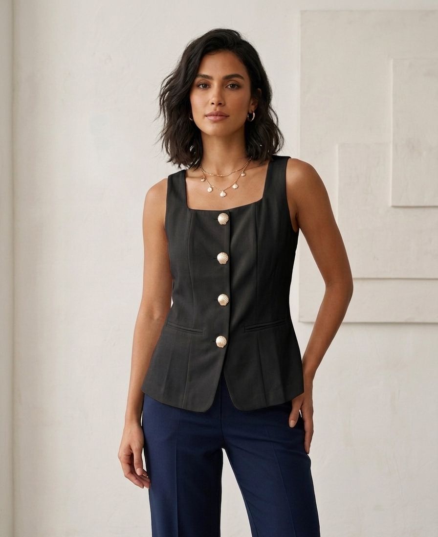 Blusa/Colete Alfaiataria cores sortidas