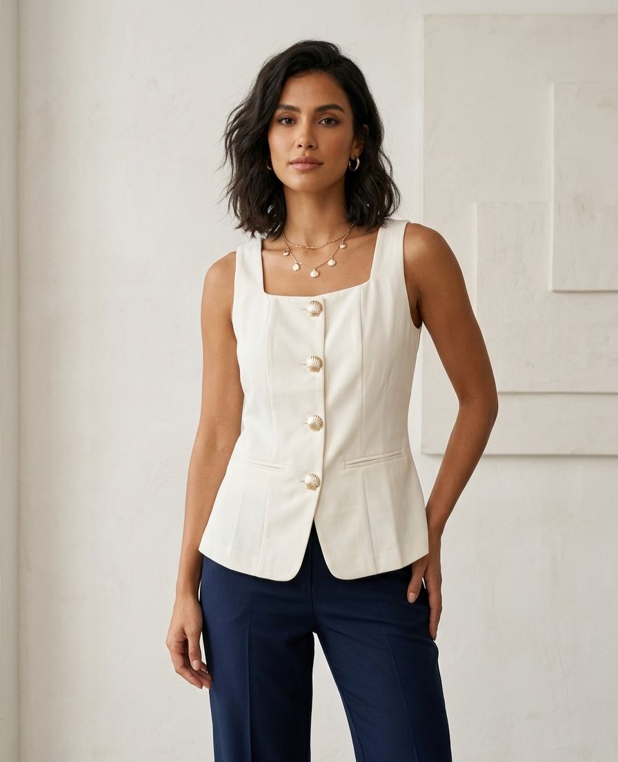 Blusa/Colete Alfaiataria cores sortidas