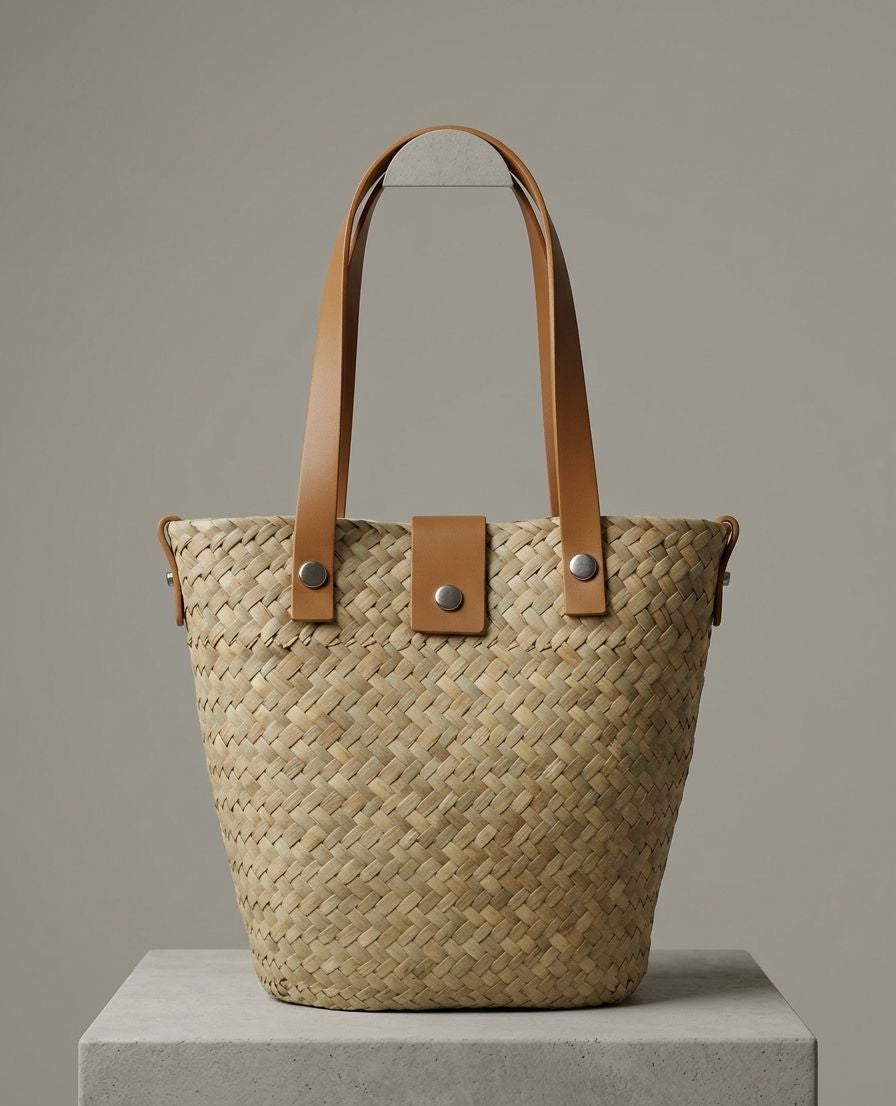 Mini Tote de Palha Natural – Charme em Cada Detalh